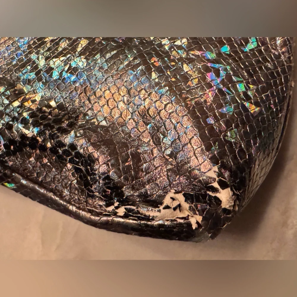 Insulated wine purse Elegant sequin Silver Women's Handbag 15in wide 7in tall